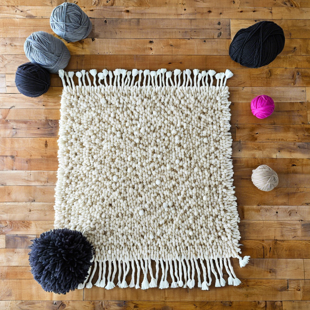 Easy Yarn Pom-Pom Rug Tutorial