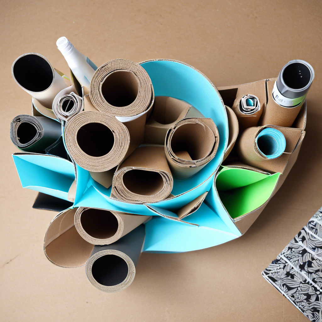 DIY Cardboard Tube Desk Organizer