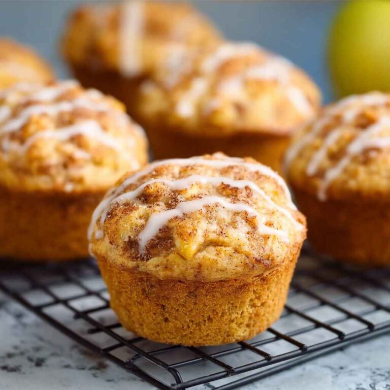 Warm, protein-packed muffins with apple and cottage cheese