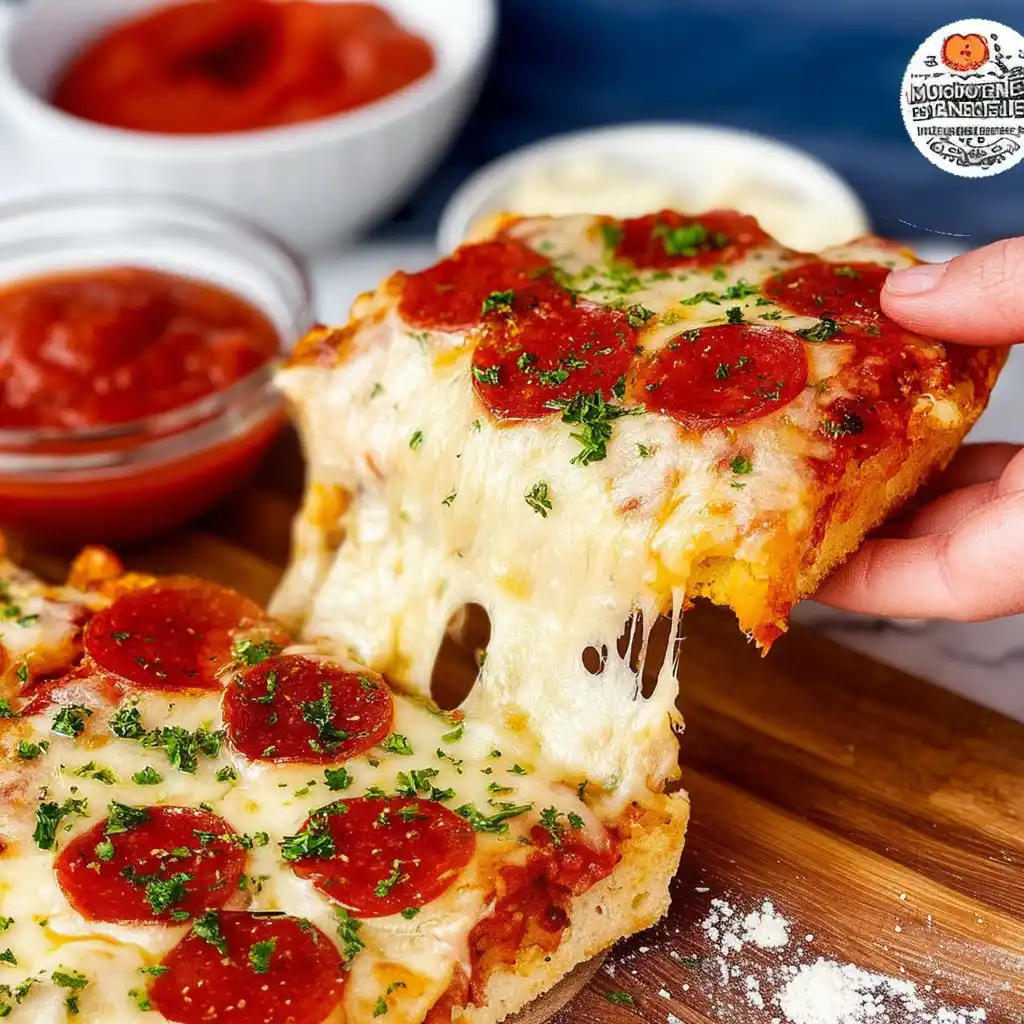 Delicious homemade French Bread Pizza topped with cheese