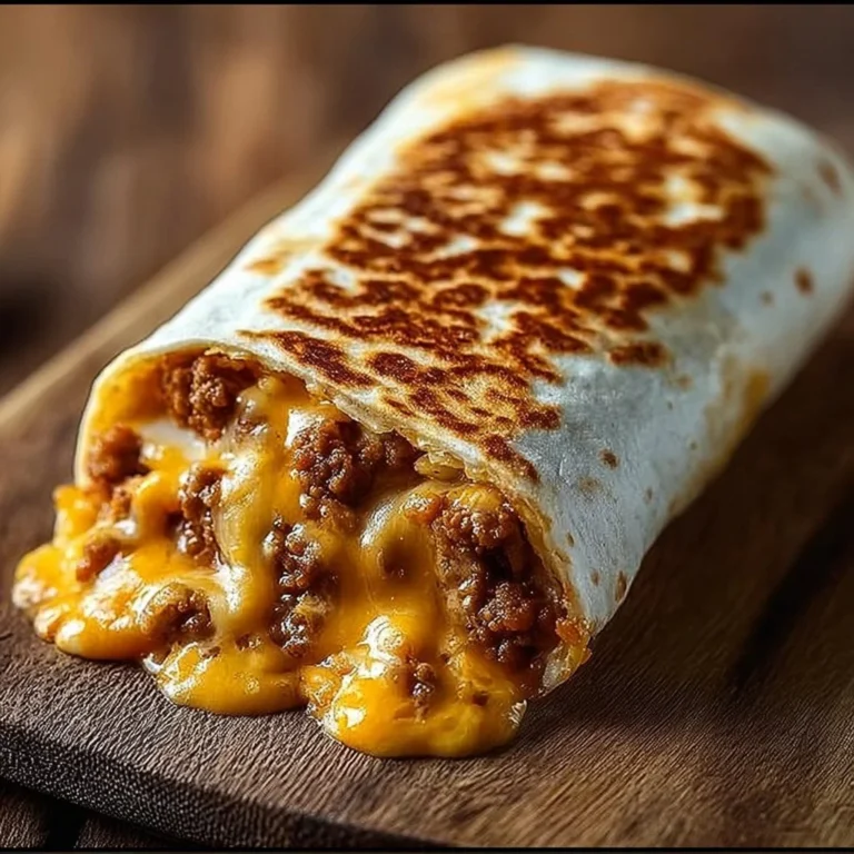 Delicious grilled cheese burrito filled with melted cheese and crispy tortillas