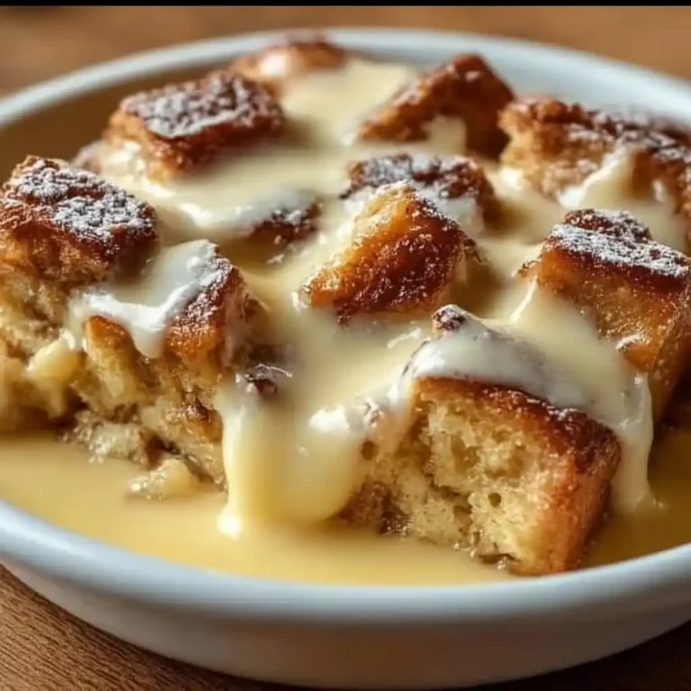 Irresistible Homemade Bread Pudding with Vanilla Sauce