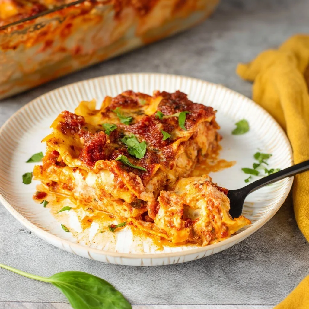 Delicious cheese lasagna with layers of cheese and rich sauce