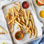 Crispy air fryer French fries served in a bowl