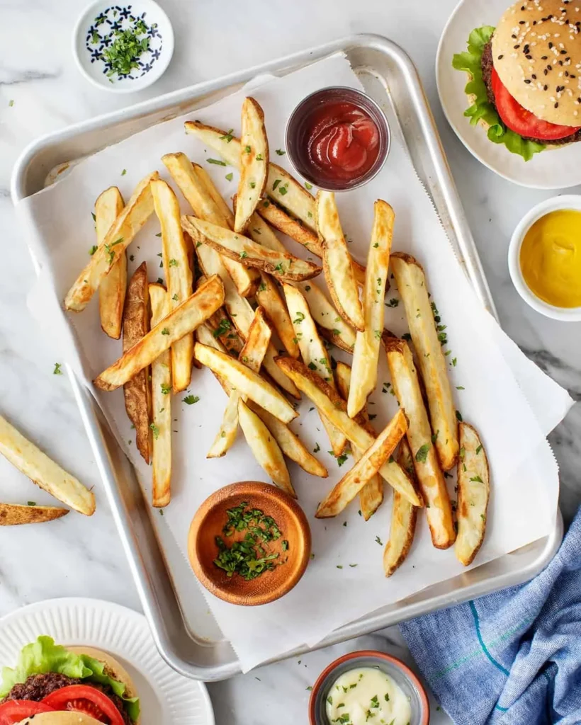 Crispy air fryer French fries served in a bowl