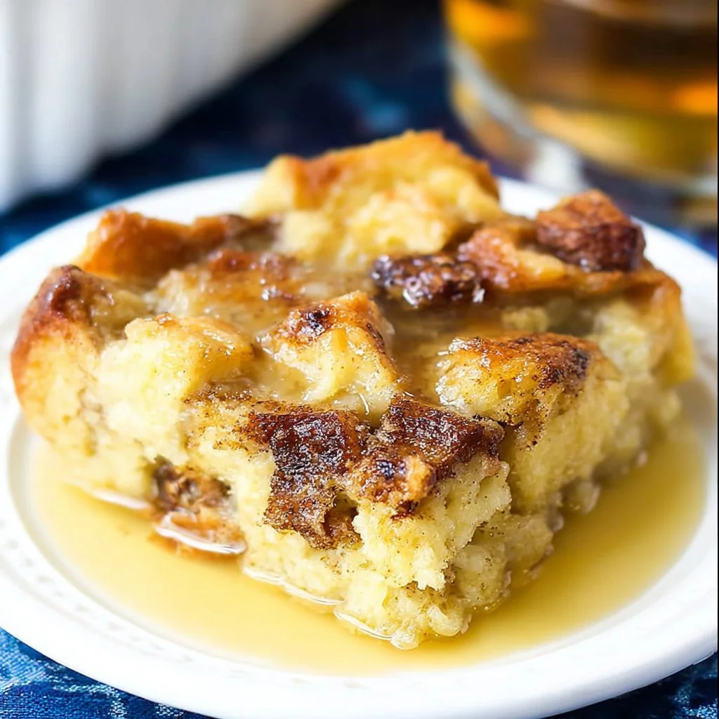 Delicious homemade bread pudding served in a bowl with a sprinkle of cinnamon.