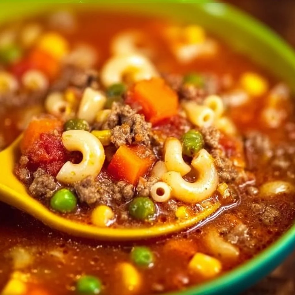 A warm bowl of Busy Day Soup garnished with fresh herbs, a perfect comfort meal.