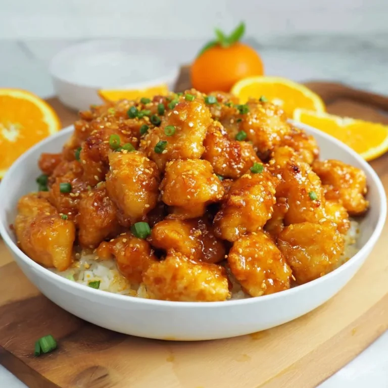 Delicious Chinese Orange Chicken served with vibrant orange sauce
