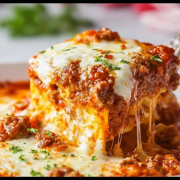 Delicious easy lasagna recipe with layers of pasta, cheese, and sauce.
