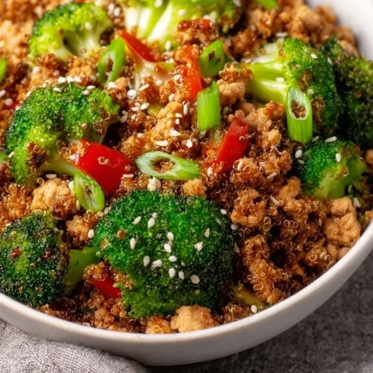Healthy ground chicken and broccoli protein bowls for a nutritious meal