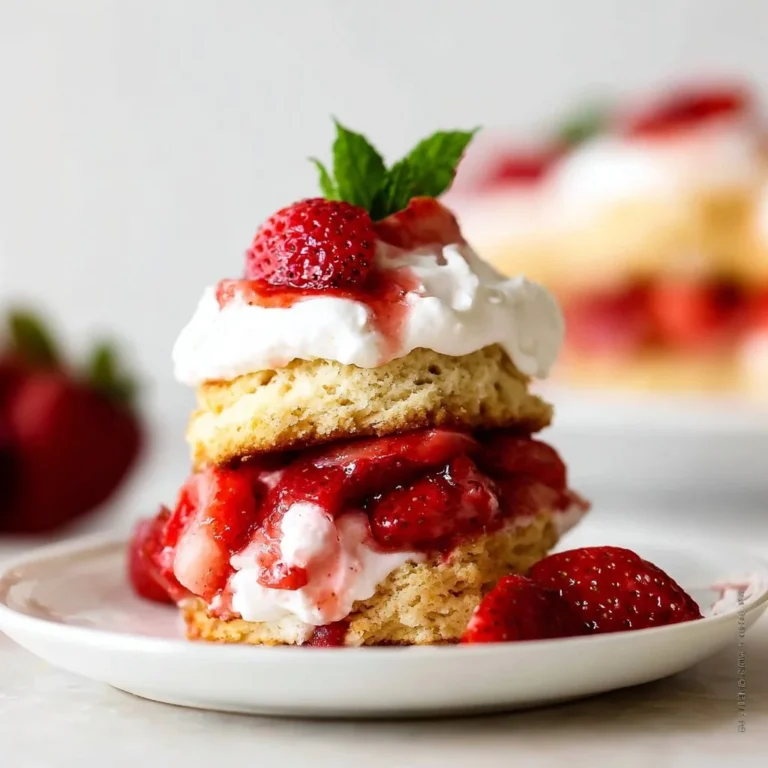 Delicious homemade strawberry shortcake with fresh strawberries and whipped cream