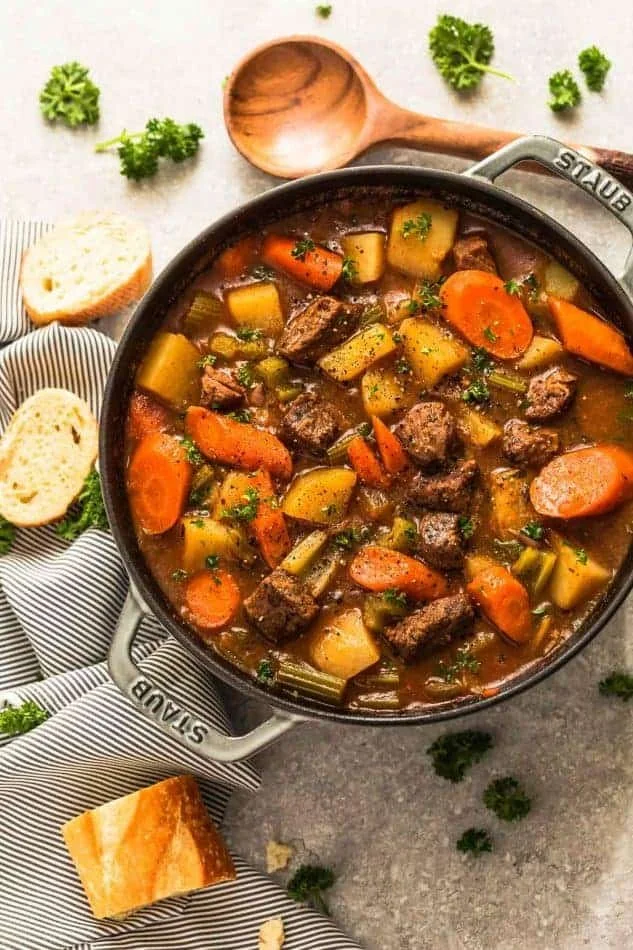 Delicious Instant Pot beef stew with tender meat and vegetables.