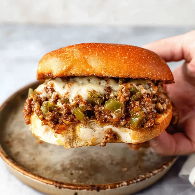 Delicious Philly Sloppy Joes served on a plate with toppings