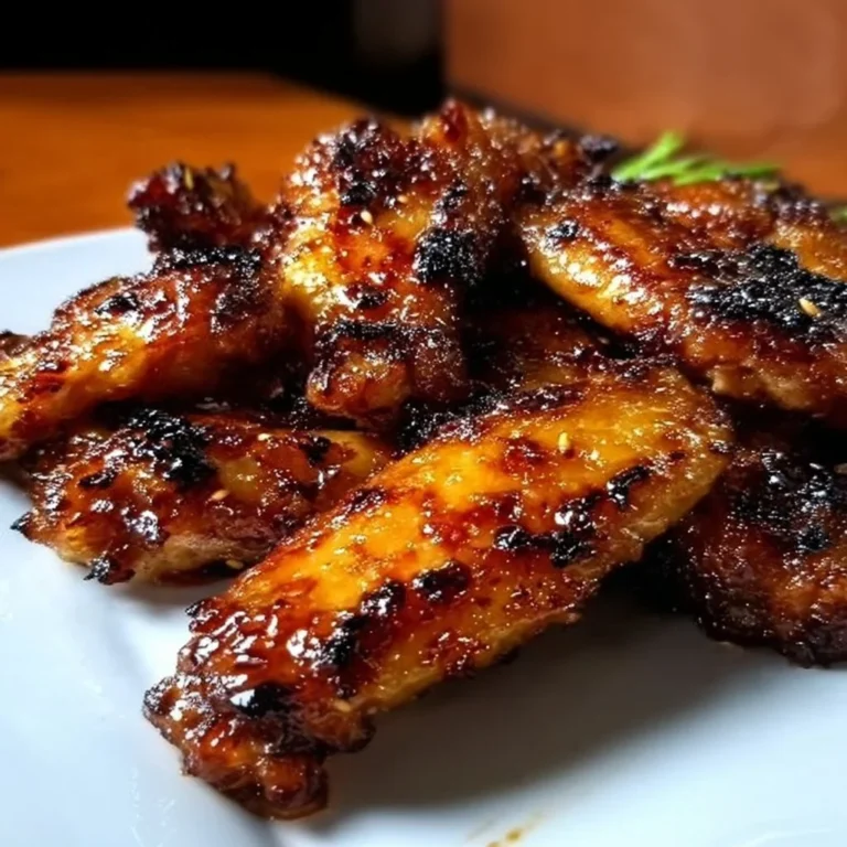 Pineapple teriyaki chicken wings glazed with a savory sauce