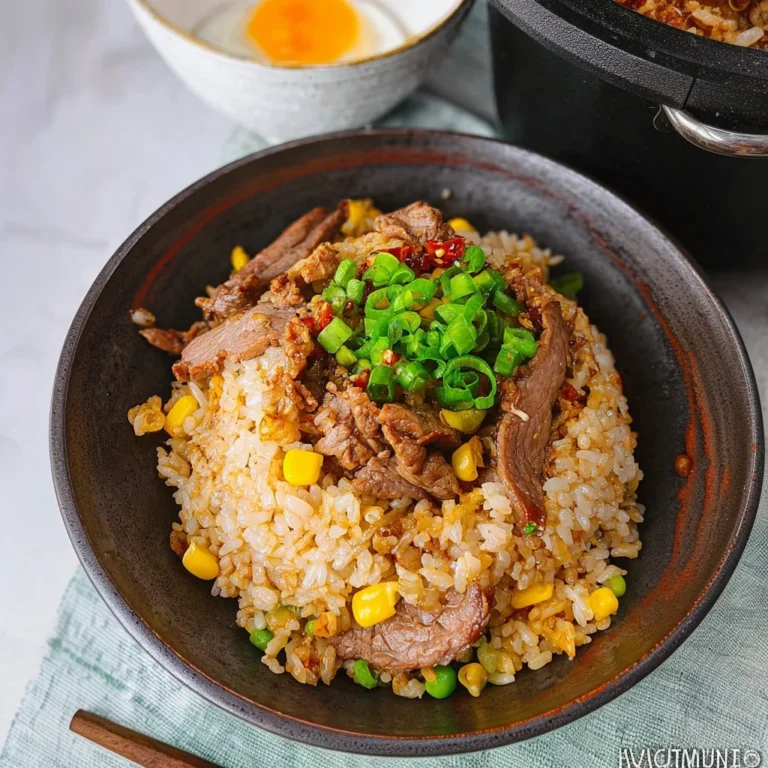 Cooked Pepper Lunch dish made in a rice cooker, featuring rice and fresh vegetables.