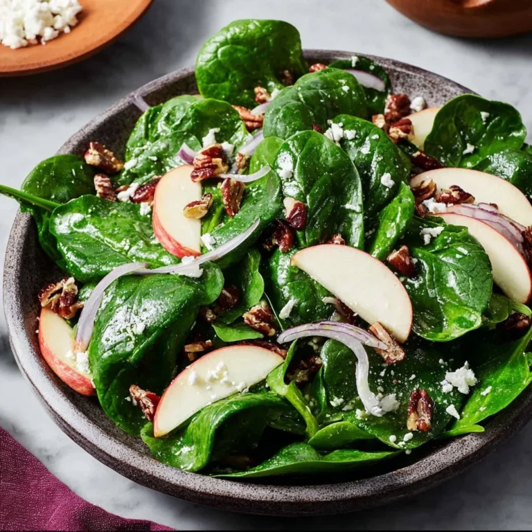 Fresh spinach salad with colorful vegetables and dressing