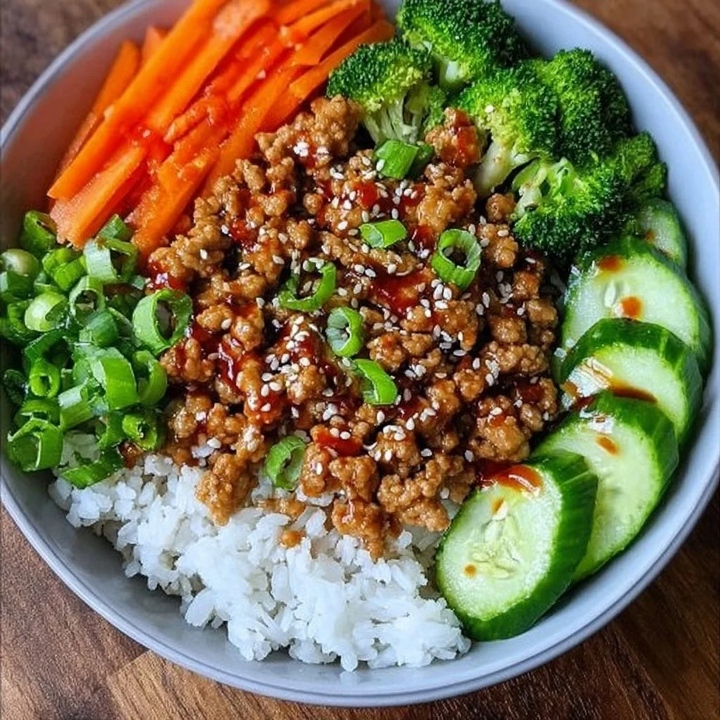 Delicious Teriyaki Bowl with ground turkey and vibrant vegetables
