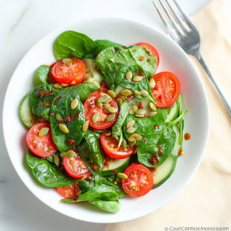 Fresh Tomato Spinach Salad with vibrant vegetables and dressing