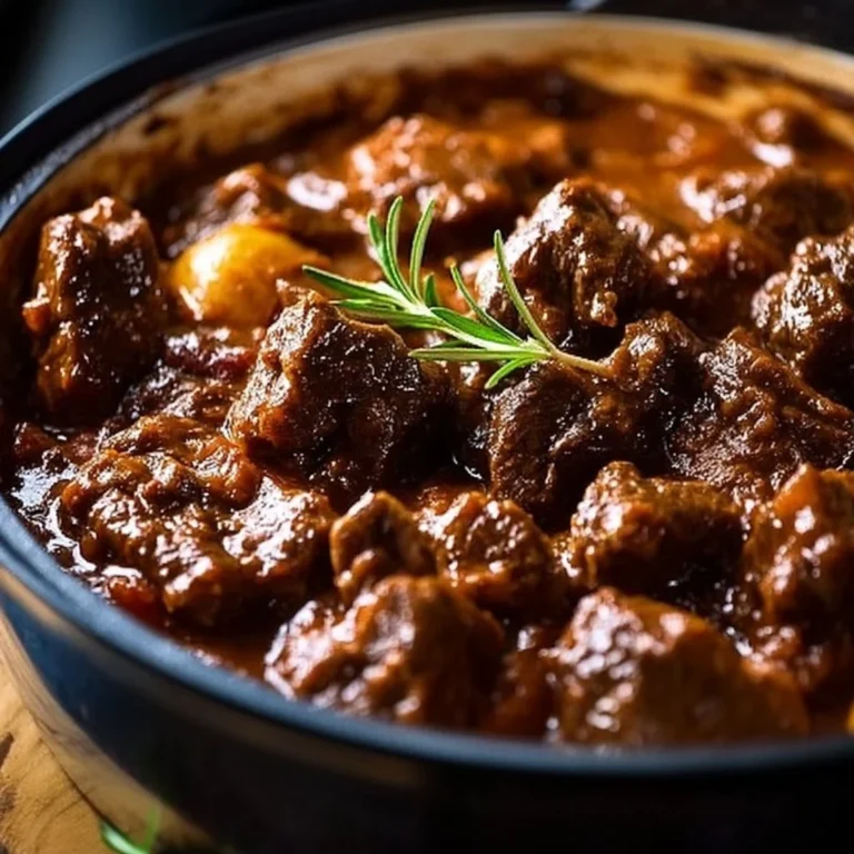 Delicious Tuscan beef casserole served in a bowl, perfect comfort food for families.