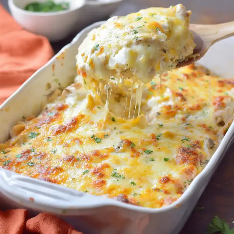 Warm Comfort in a Dish White Chicken Enchilada Casserole