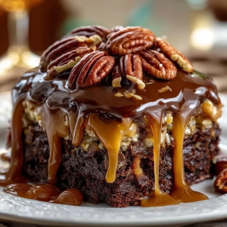 Delicious Box-Mix Turtle Cake with chocolate, caramel, and nuts