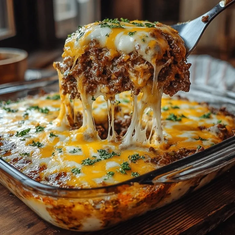 Cattle Drive Casserole served in a rustic bowl with fresh herbs on top.