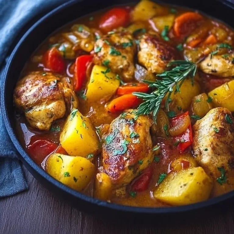 Delicious homemade chicken stew served in a bowl