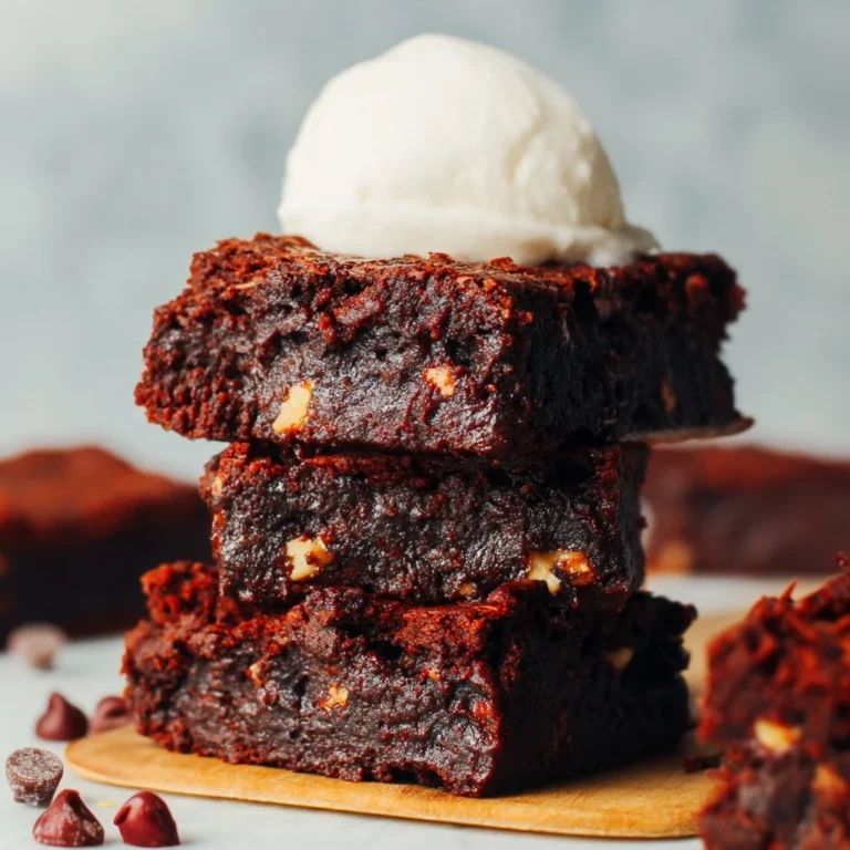 Delicious healthy sweet potato brownies topped with nuts and chocolate drizzle.