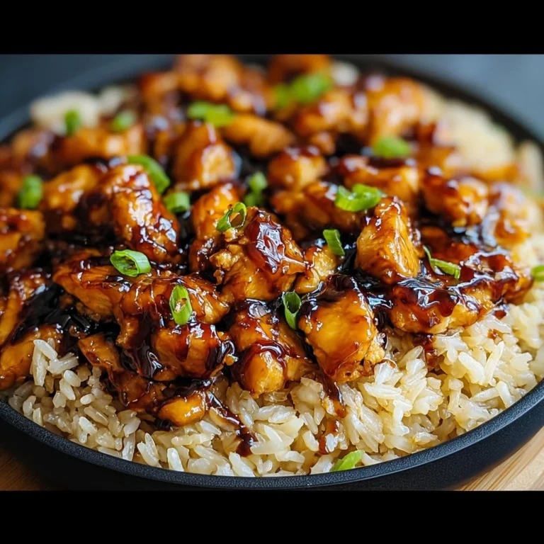 Delicious Honey BBQ Chicken served over fluffy rice, perfect for a quick meal.