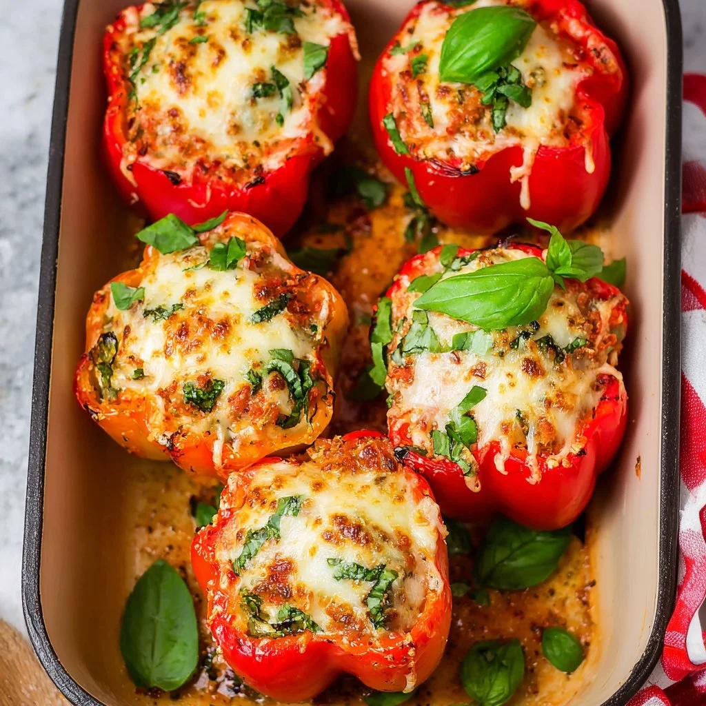 Italian stuffed peppers filled with savory ingredients and herbs