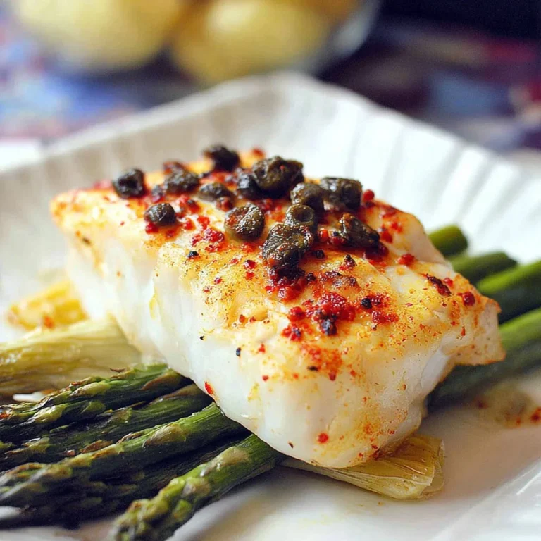 Lemon Butter Baked Cod served with fresh herbs and lemon slices