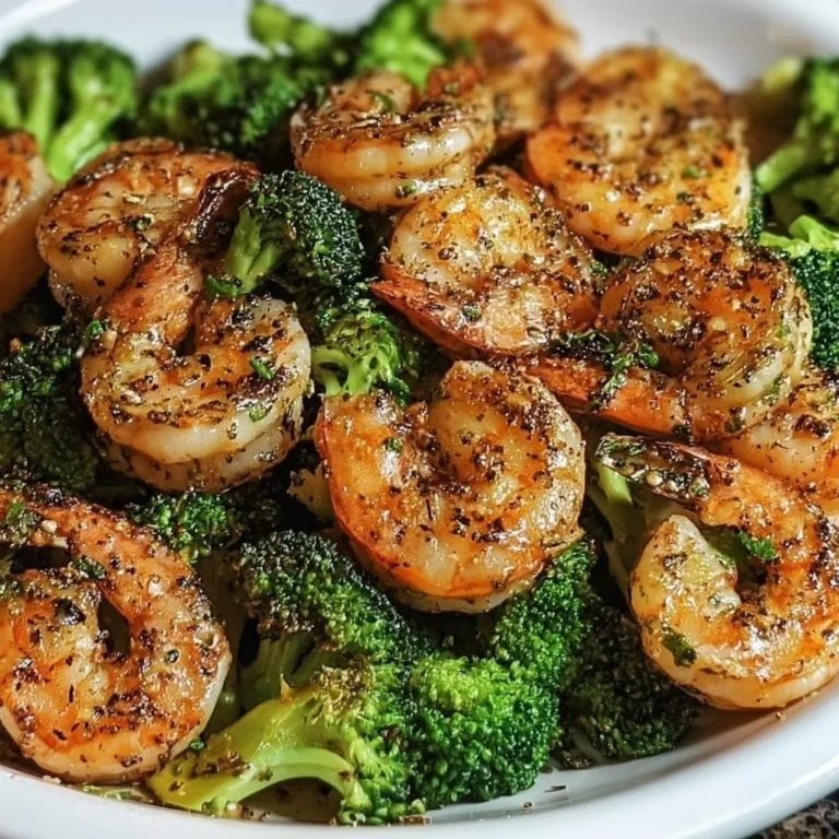 Delicious low carb shrimp and broccoli dish served in a bowl.