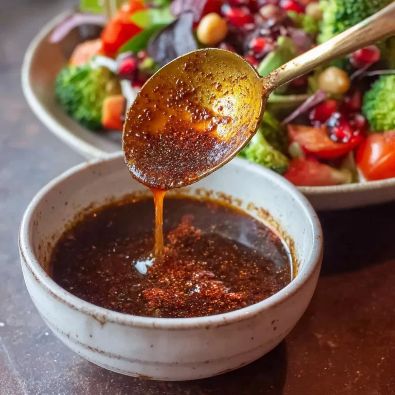 Delicious Mediterranean salad dressing with sumac, fresh ingredients, and vibrant flavors.