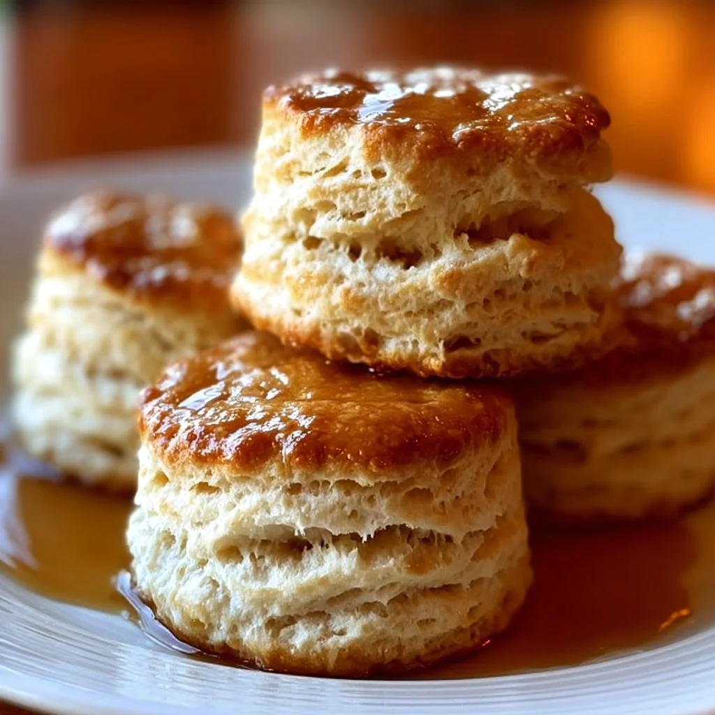 Fluffy melt-in-your-mouth buttermilk biscuits freshly baked on a wooden table.