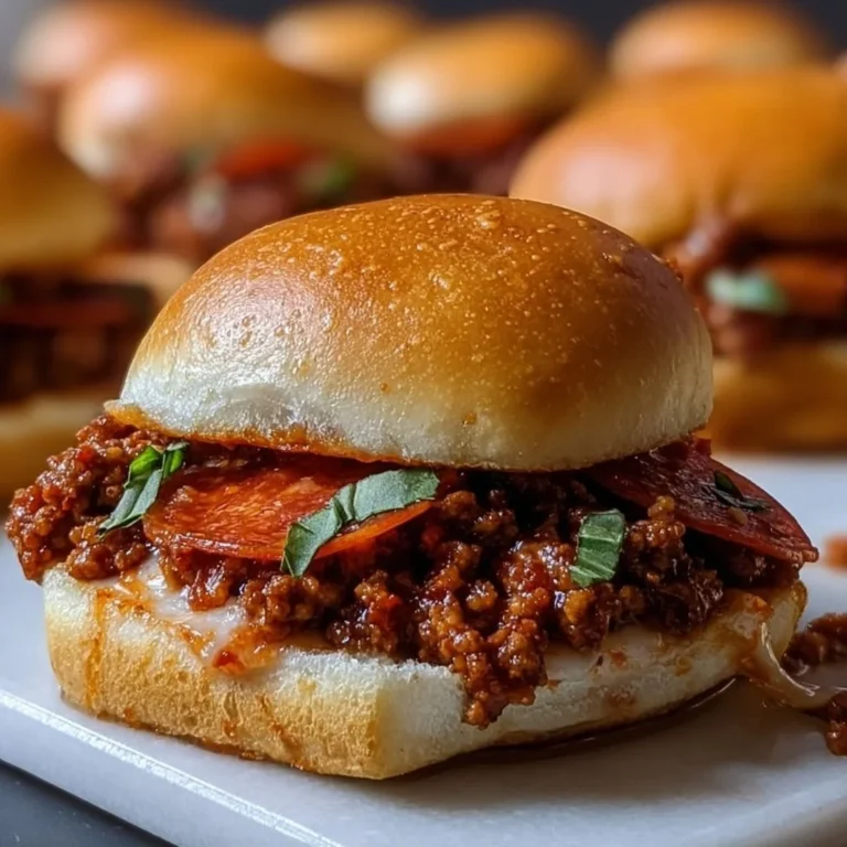 Delicious pepperoni pizza sloppy joes served on a plate.
