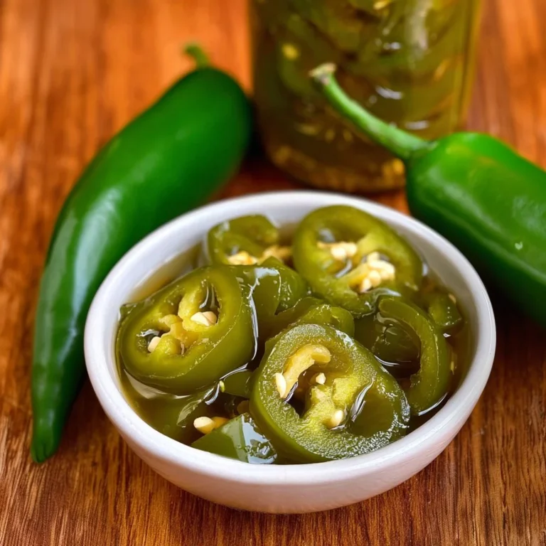 Jar of homemade pickled jalapenos with spices and fresh ingredients