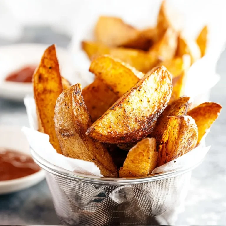Delicious seasoned baked potato wedges served as a comfort food