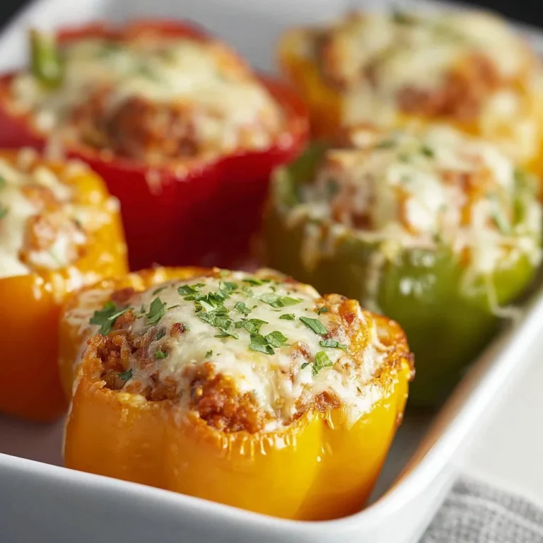 Colorful stuffed bell peppers filled with rice, beans, and vegetables for a healthy meal.