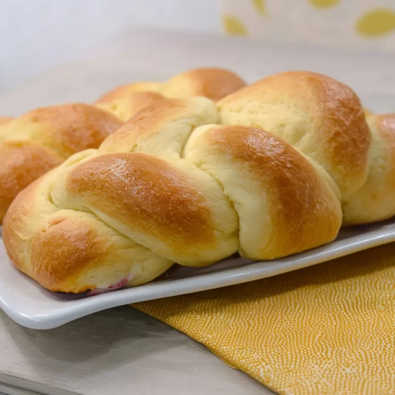Freshly baked homemade sweet rolls topped with icing and served on a plate.