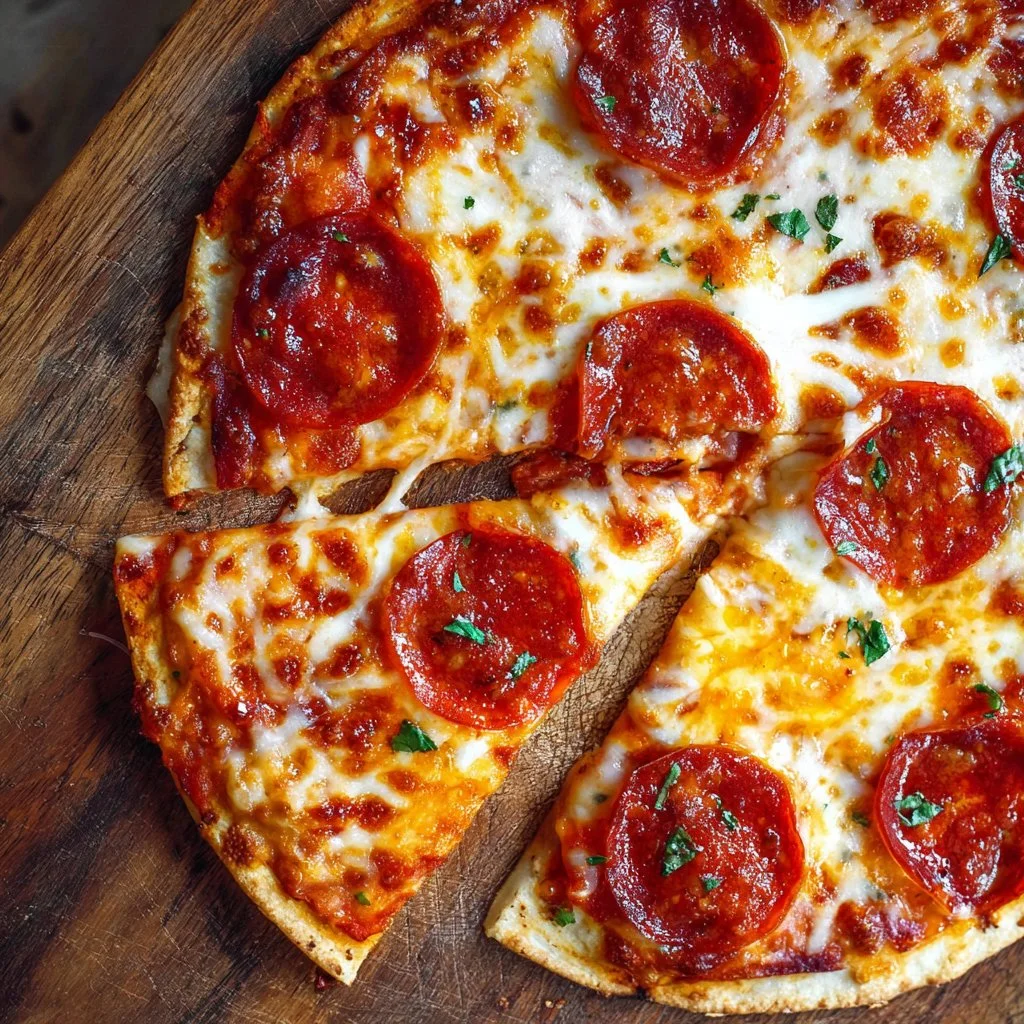 Quick and tasty personal tortilla pizza ready in 5 minutes.