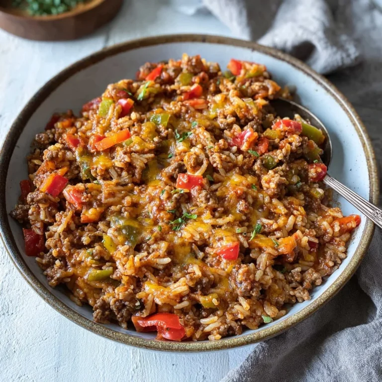 Delicious unstuffed pepper skillet with fresh ingredients and spices