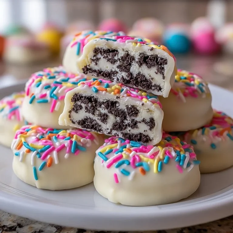 Delicious White Chocolate Covered Oreos arranged on a plate
