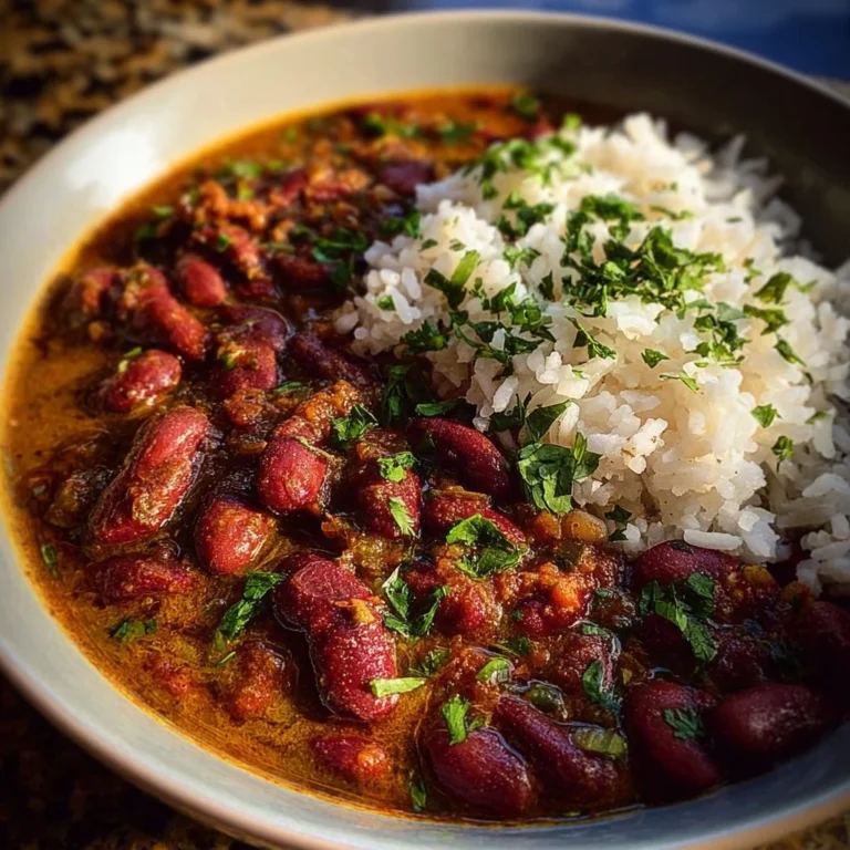 Bowl of Cajun Red Beans and Rice, a heartwarming comfort food classic.