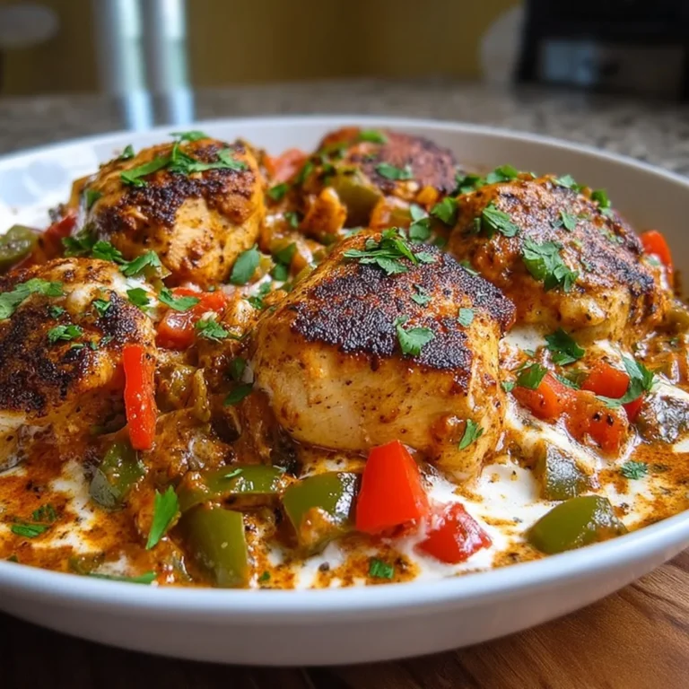 Creamy Southwest Chicken Skillet dish with vibrant ingredients and creamy sauce.