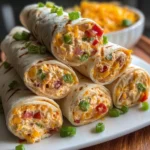 Delicious Easy Fiesta Roll Ups served on a platter, creamy and zesty appetizer.