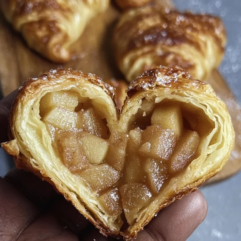 Flaky homemade apple croissants fresh out of the oven