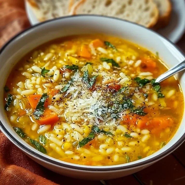 Bowl of Healing Italian Penicillin Soup topped with herbs and spices