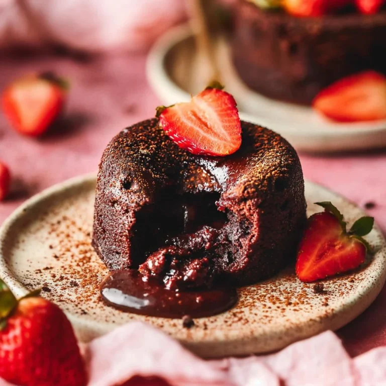 Decadent homemade lava cakes with molten chocolate center