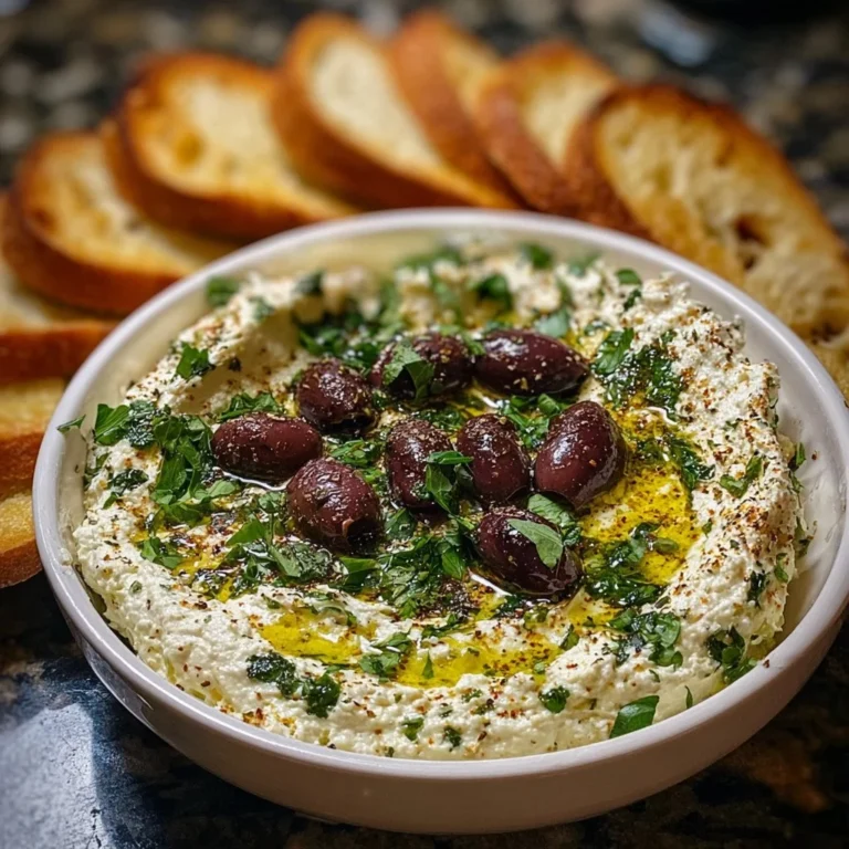 Creamy and zesty Olive Dream Dip served with fresh vegetables