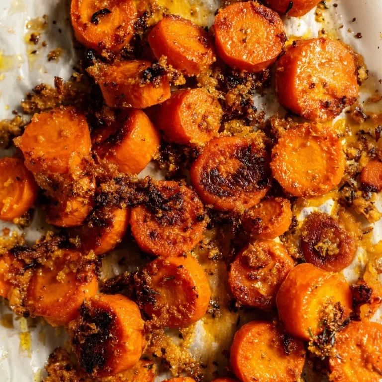 Parmesan Crusted Carrots served on a plate, showcasing a crispy, cheesy texture